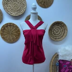 Vintage Y2K 2000s The Limited Red Ruffle Tank Top Small
